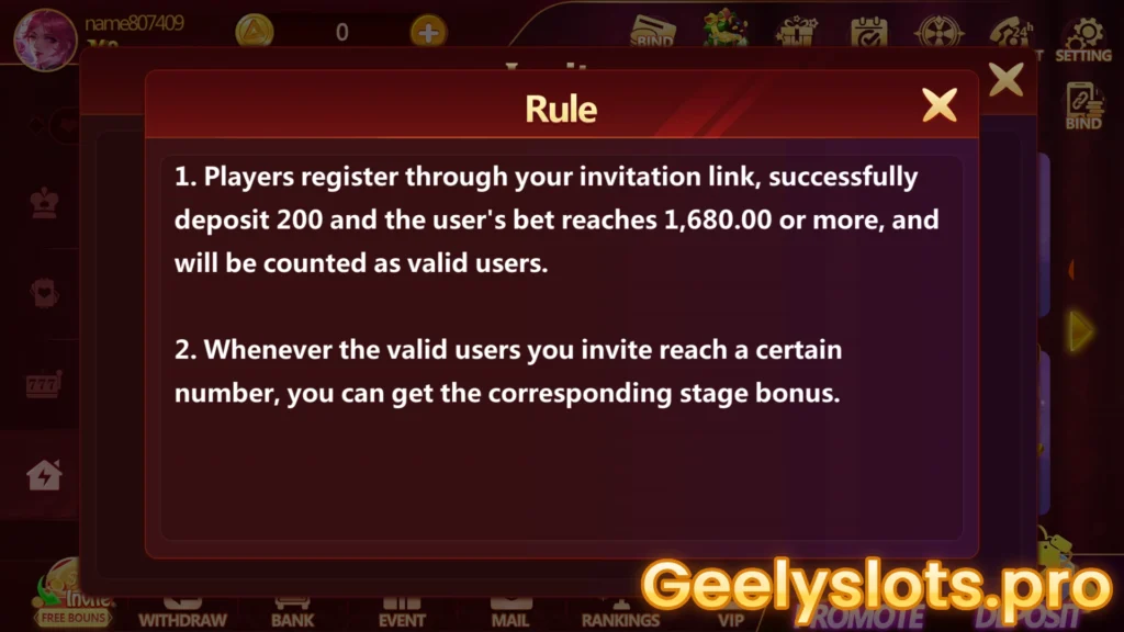 geely slots game invite bonus rule update