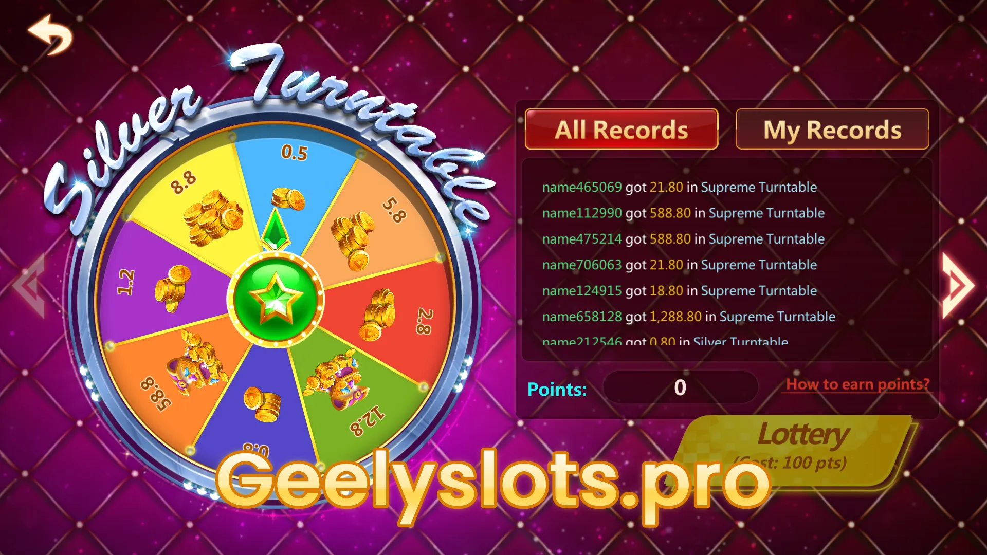 geely slots spin bonus-turntable interface